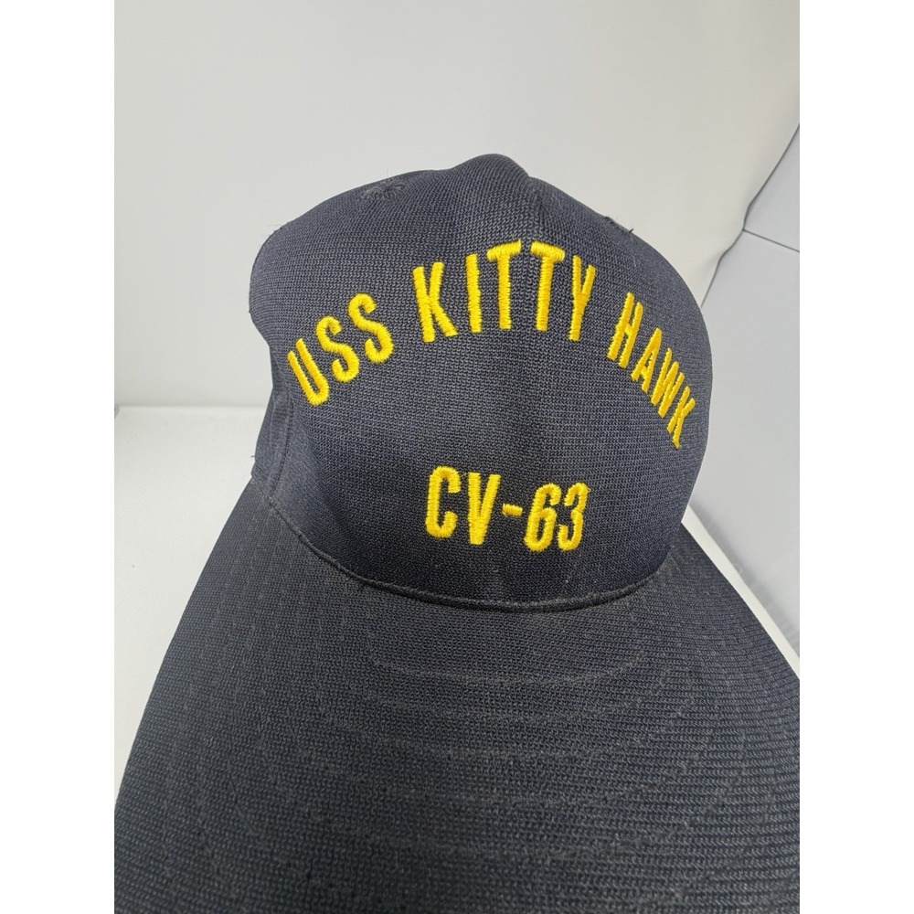 Vintage‎ USS Kitty Hawk CV-63 Snapback Hat Made in USA Navy Aircraft Carrier - Picture 2 of 6